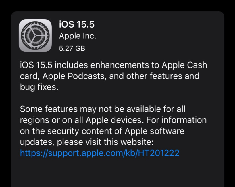 临朐苹果手机维修分享iOS 15.5 RC版更新内容及升级方法 